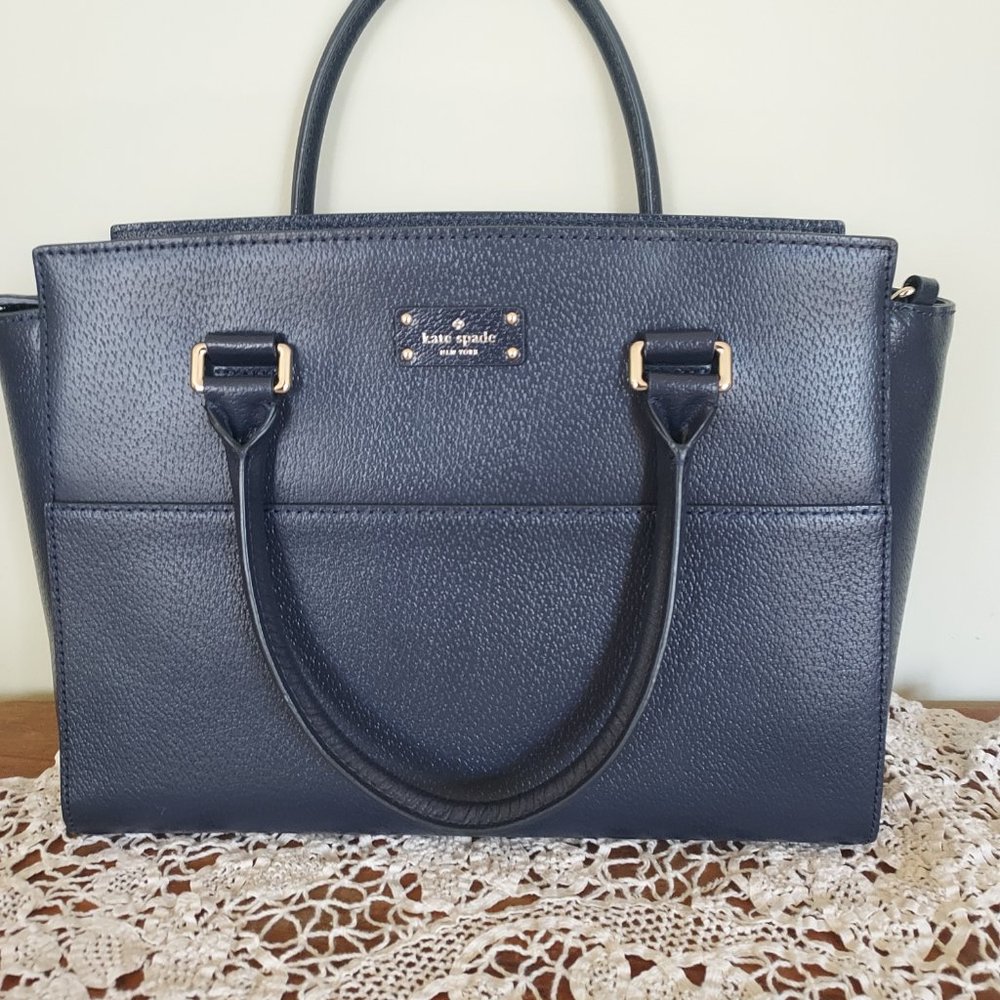 Kate Spade Blazer Blue Purse with handles and removable shoulder strap